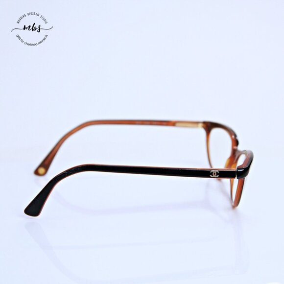 Chanel Cat Eye Vintage Eyeglasses Frame Black Brown Gold 50-17-140 - Picture 7 of 13